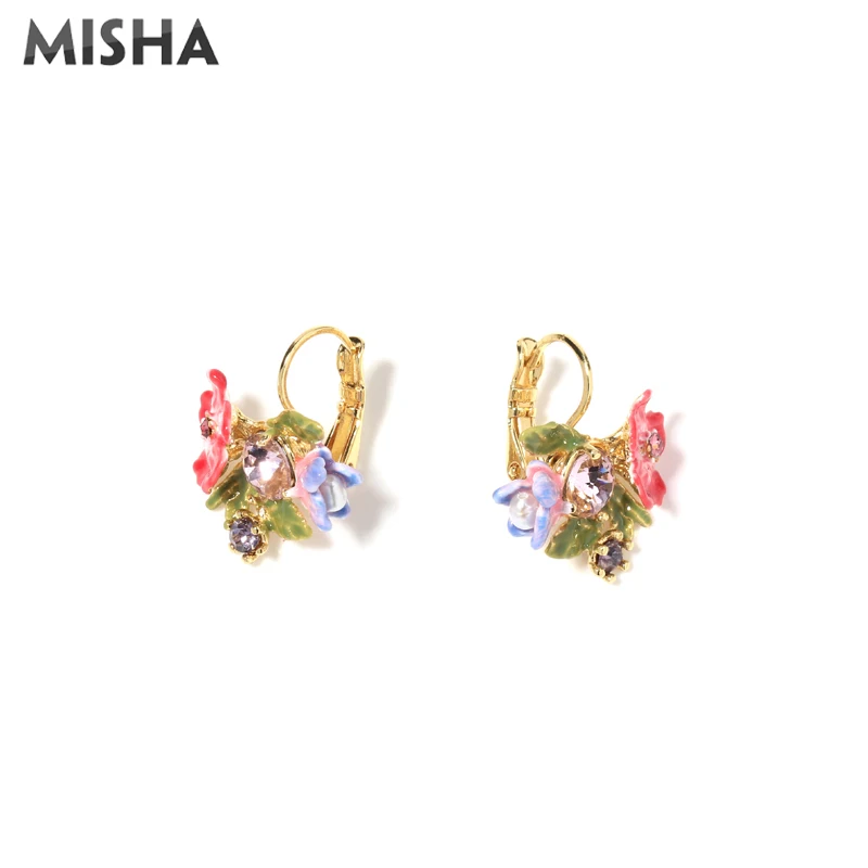 MISHA, Роскошные Ювелирные наборы, очаровательное дамское ожерелье, брошь с серьгами, эмалированная глазурь, цветок, ювелирное изделие, подарок, ожерелье, серьги, наборы 1092