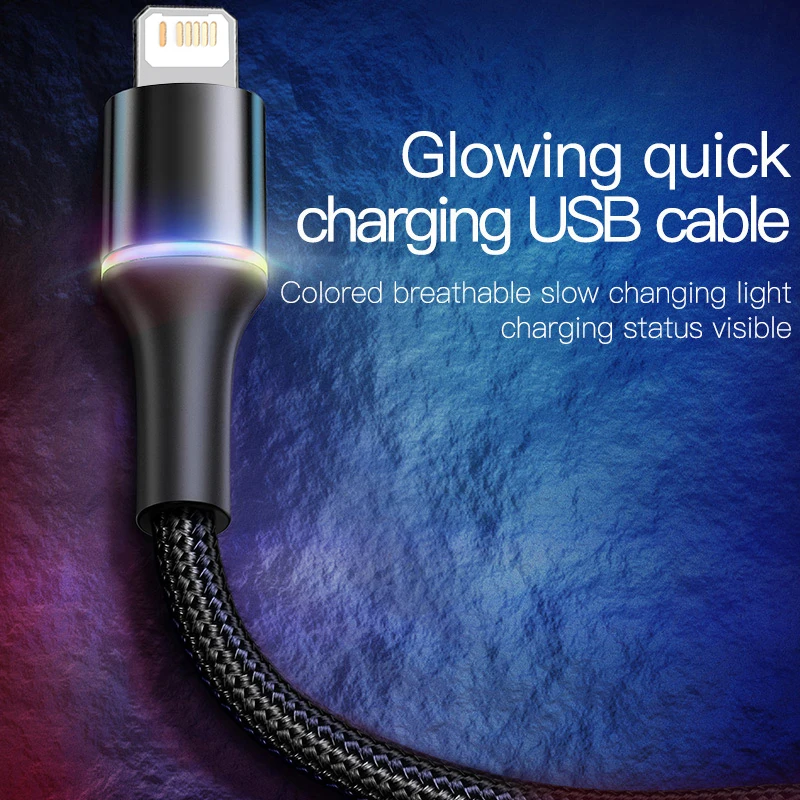 USB-кабель Baseus Lighting для iPhone 12 11 Pro Max X XR XS 8 7 6 6s iPad кабель быстрой зарядки и передачи
