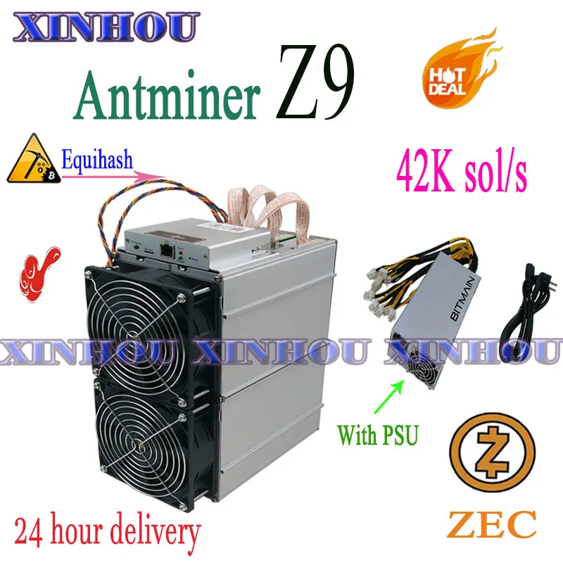 Б/у Майнер asic AntMiner Z9 42k с блоком питания Equihash ZEC ZEN BTG BTC лучше чем Z11 z9mini Z15 s9 S17 Innosilicon