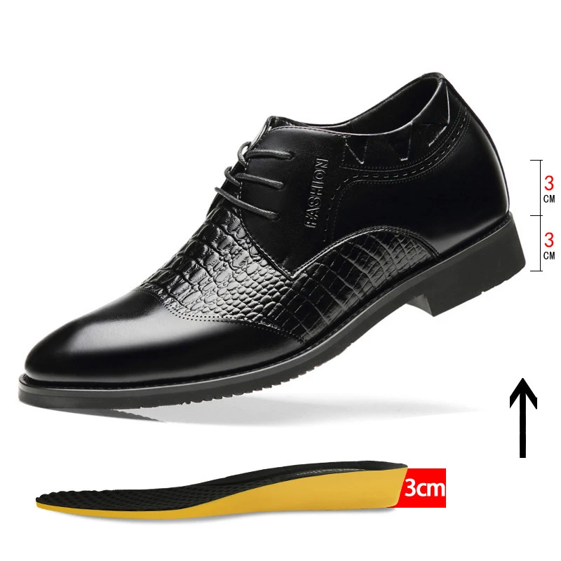 Мужские деловые туфли на каблуке 8 см в британском стиле | Обувь