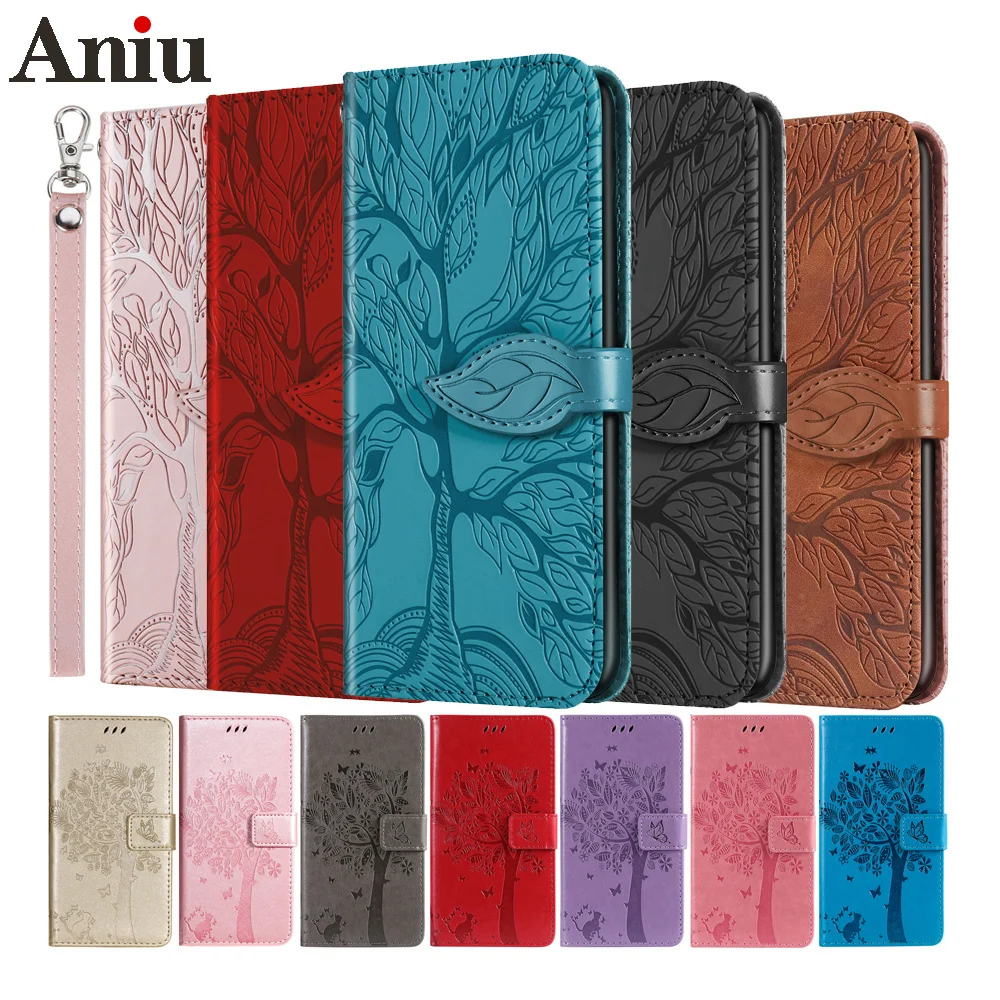 

3D Tree Flip Leather Case For iPhone 13 12 11 Pro Max XR XS X s 10 XS Max 7 8 Plus 6 6s SE 2020 13 12 Mini Phone Book Cover Etui