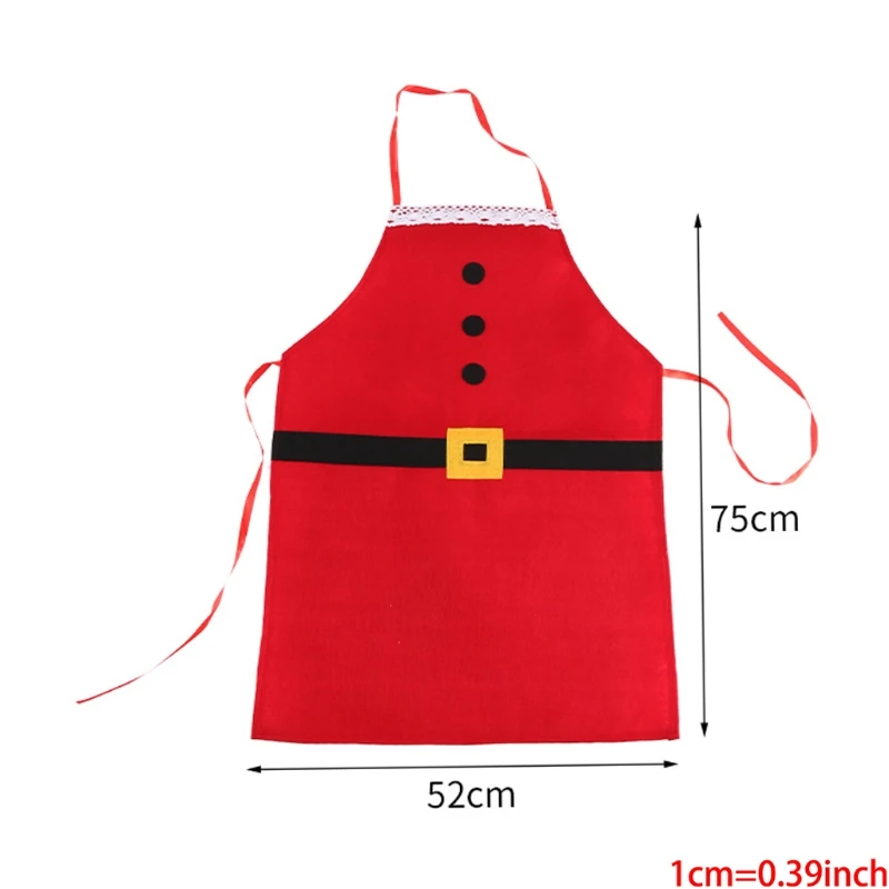 

Christmas Apron Adult Elf Aprons Santa Apron Adjustable for Xmas Party Chef Cooking Restaurant House Cleaning Gardening K0AA