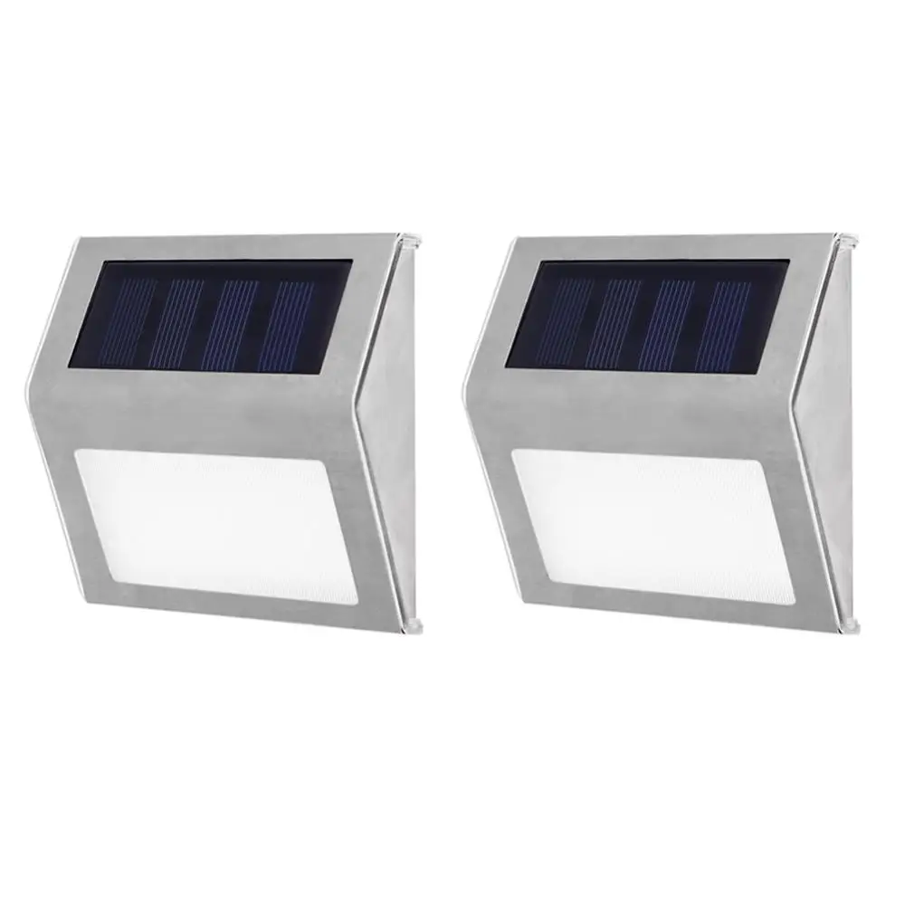 2PCS 1-4 шт. 3LED Солнечная настенная лампа для улицы, водонепроницаемая солнечная энергия, садовый забор, светильник для двора, дорожка, забор, настенный светильник, садовый светильник - Испускаемый цвет: 2PCS