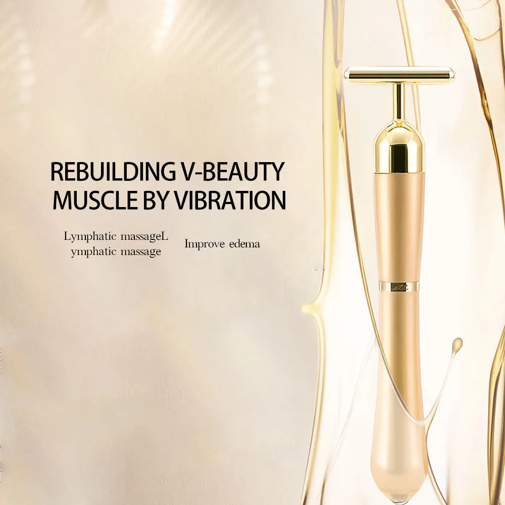 Вибрационный массажер для лица косметический бар Золотая энергия укрепляющий