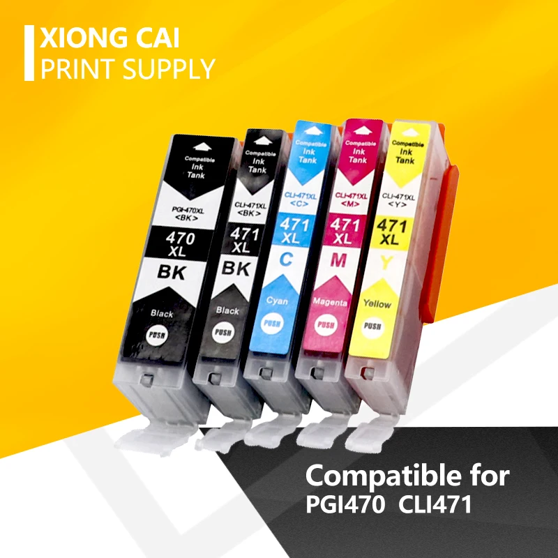 

PGI-470 CLI-471 470 471 Ink Cartridge Compatible for Canon PIXMA MG5740 MG6840 TS5040 TS6040 Printers PGI470 CLI471