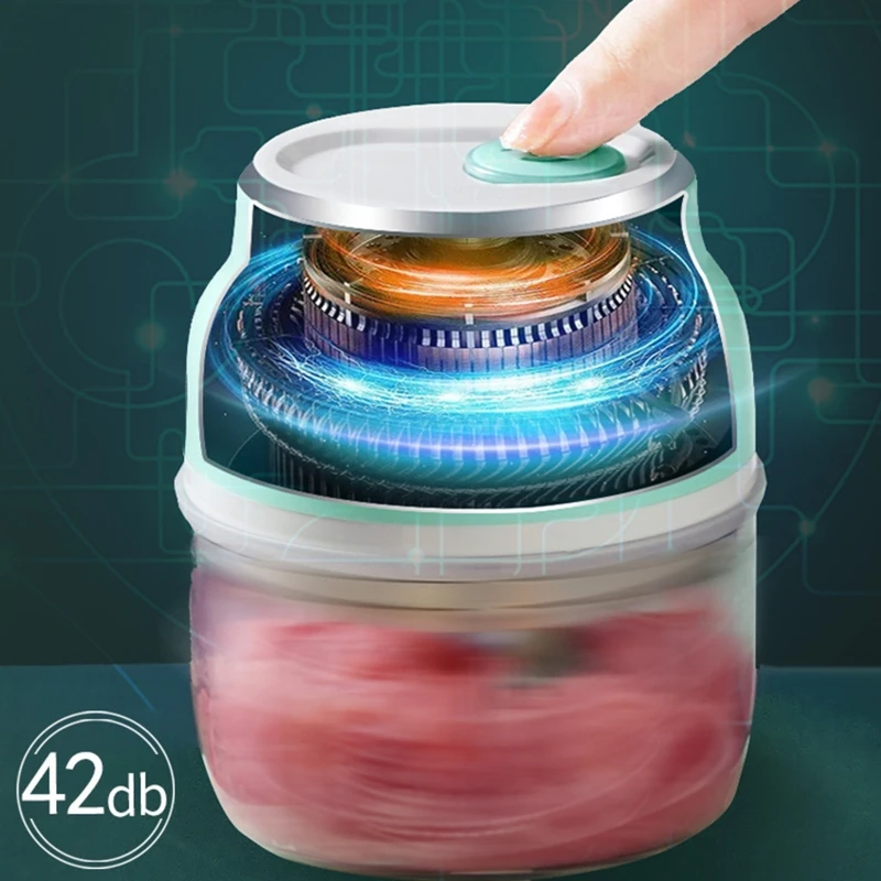 

Mini Portable Electric Garlic Speedy Chopper Spiral Shredder Food Processor Onion Fruit Cutter Press Mincer USB Charging