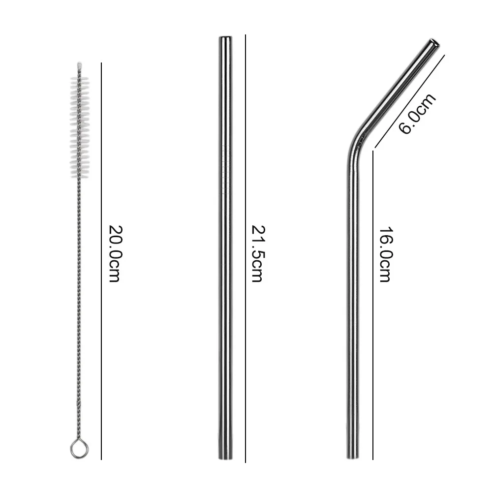 8 шт. многоразовые соломинки для питья нержавеющая сталь 304| |