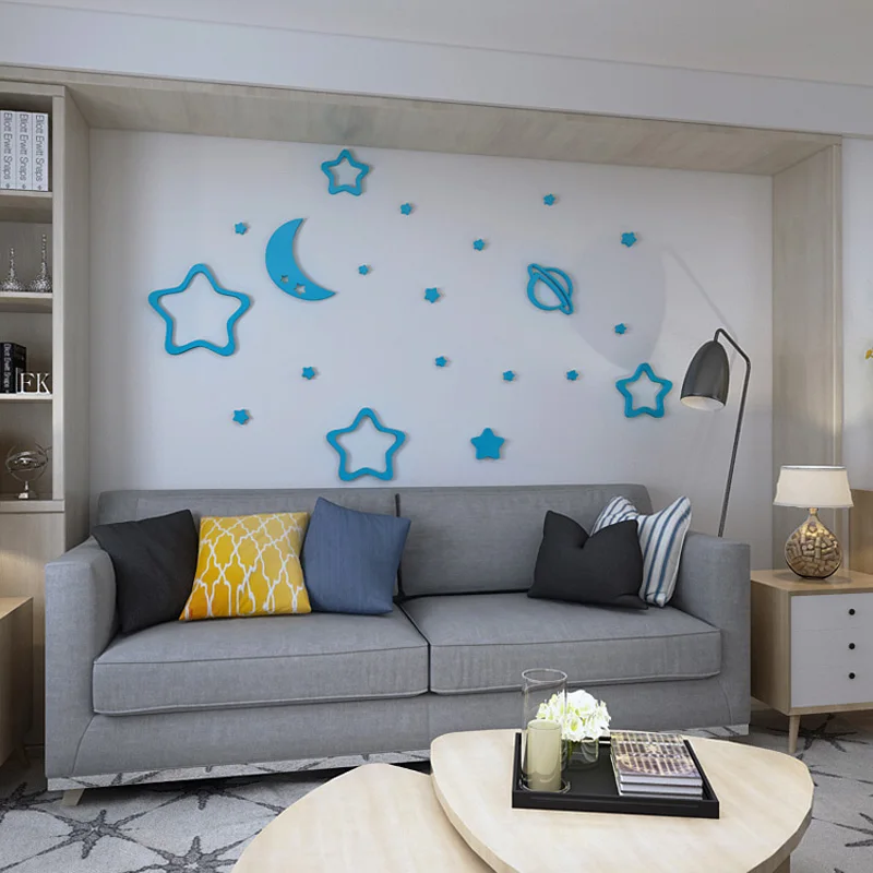 Водонепроницаемые настенные наклейки с мультяшными звездами для детской