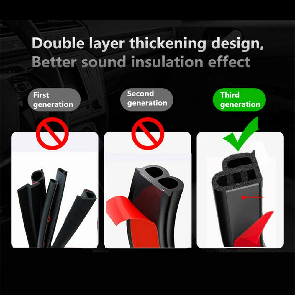 

Universal Sealing Strip Accessories Car Edge Front EPDM Rubber L-Shaped