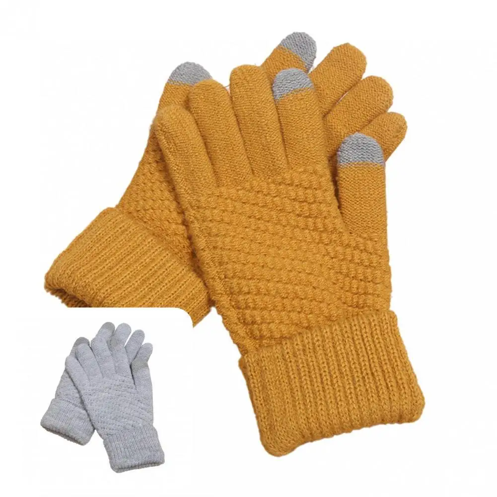 

1 Pair Great Outdoor Gloves Warm Keeping Compact Knitted Gloves Winter Warm Knitted Unisex Gloves for Autumn Snow Gloves