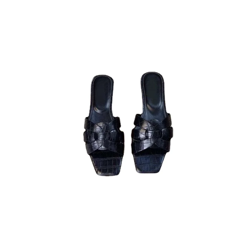 

2021Fashion Women shoes Sandals slides Summer Flats Sexy real leather platform sandals Flats Shoes Ladies Beach shoes sh008 Y01