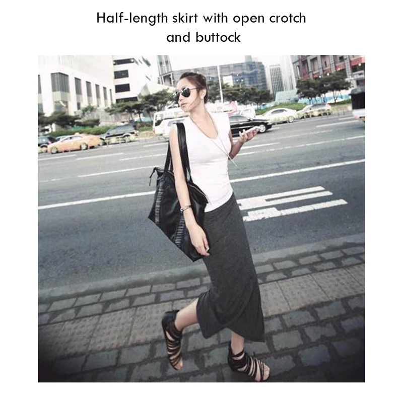 Женская облегающая юбка с разрезом по бокам однотонная Повседневная Длинная