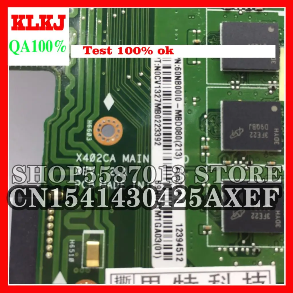 

KLKJ X402CA For ASUS X502CA X402CA Laptop Motherboard X502CA New Motherboard rev2.0/rev2.1 i7-3517u 4G RAM DDR3L Test Originail