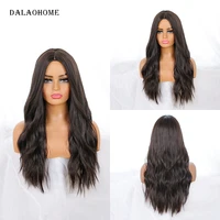 dalaohome long ombre blonde wig for white black woman middle part synthetic wavy heat resistant fiber hair lolita wigs afro hair