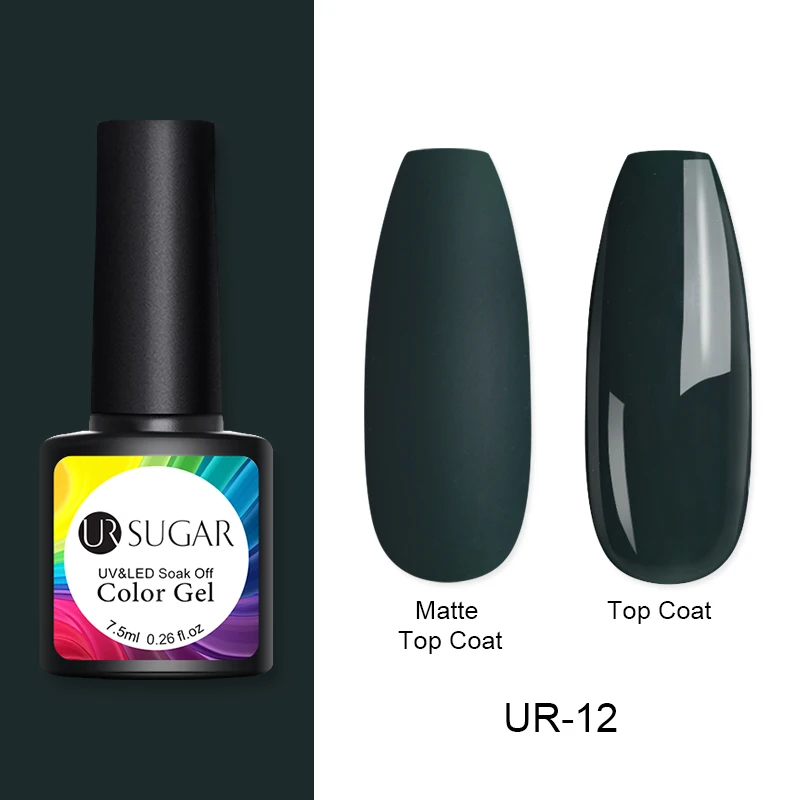 Autumn 12 Ur Sugar 7,5 мл Одноцветный УФ-Гель-лак кофе полуперманентный впитывающий УФ-гель для дизайна ногтей Лак Матовый верхний слой гибридный лак - Цвет: Autumn 12