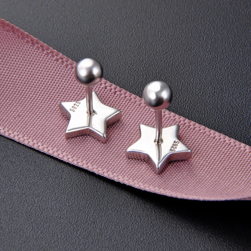 

Classic stud earrings for women Black star ear accessory sterling silver 925 earlobe piercing fine jewelry party casual gifts