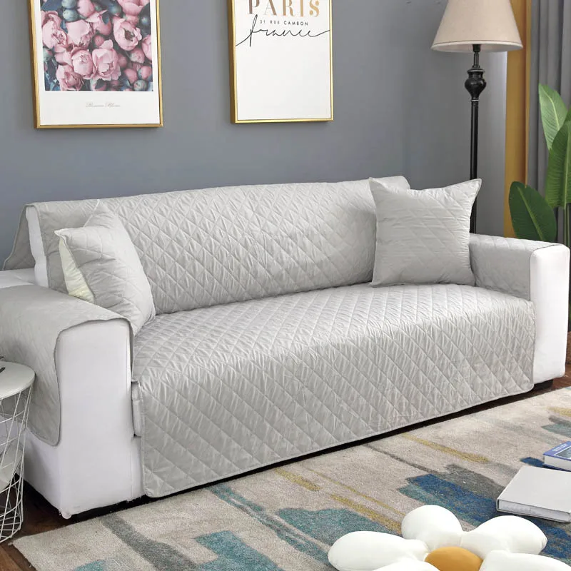 Light Grey Чехол для дивана плед Чехол для дивана собака детский коврик протектор мебели Реверсивный съемным кресло чехлов 1/2/3 сиденье чехол на диван - Цвет: Light Grey