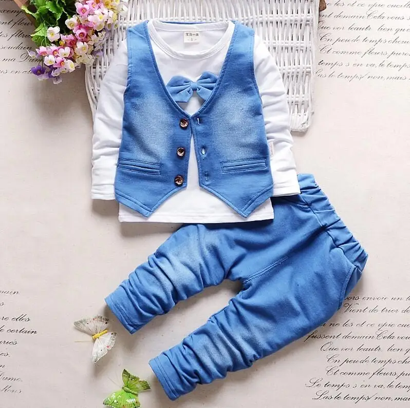 picture color BibiCola/комплекты одежды для маленьких мальчиков, Bebe, спортивный костюм для мальчиков Новинка года, комплект одежды для маленьких мальчиков, рубашка+ штаны, спортивный костюм - Цвет: picture color