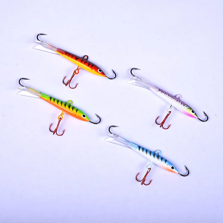 

4pcs 4 color big balance ice hook lure lure 83mm/18g metal bait fake fish mini lead fish bionic lure bait
