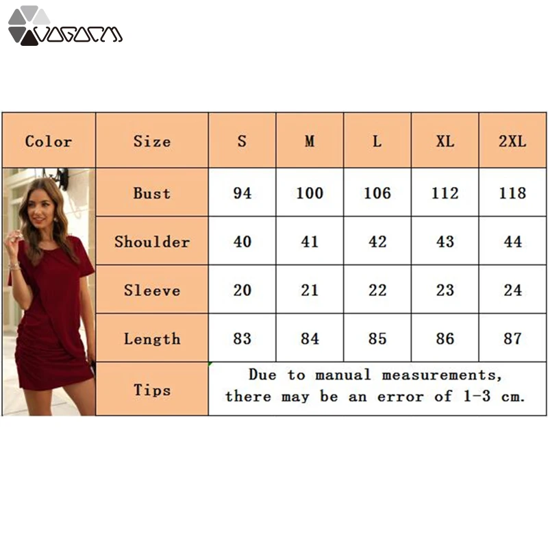 

2020 Fashion Women Summer Short Sleeve T-shirt Dress Casual Solid Color Pleated Package Hip Female Mini Bodycon Dresses