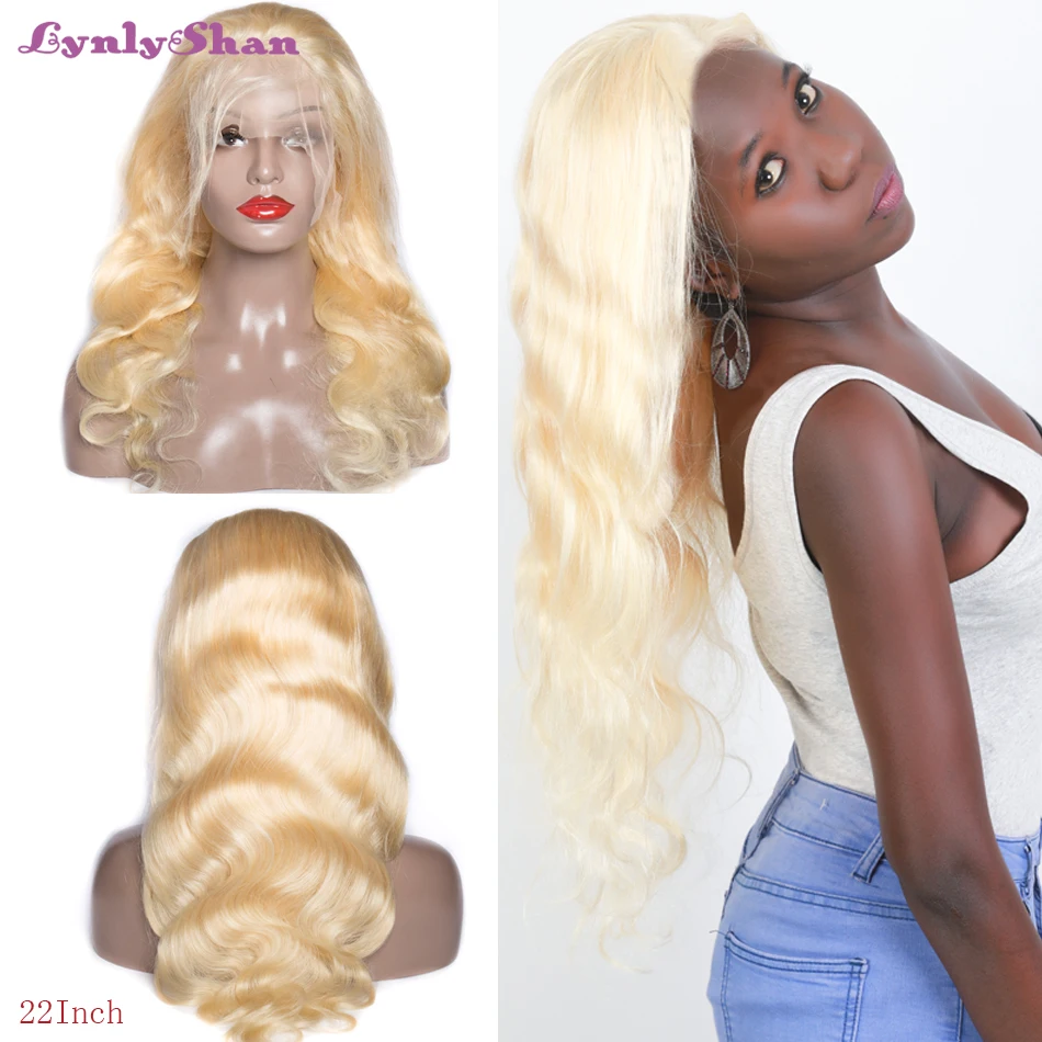 

Honey 613 Blonde Lace Front Wig Human Hair Brazilian Body Wave Remy Hair Blond 13*4 Lace Front Wigs 150% Density Lynlyshan Hair