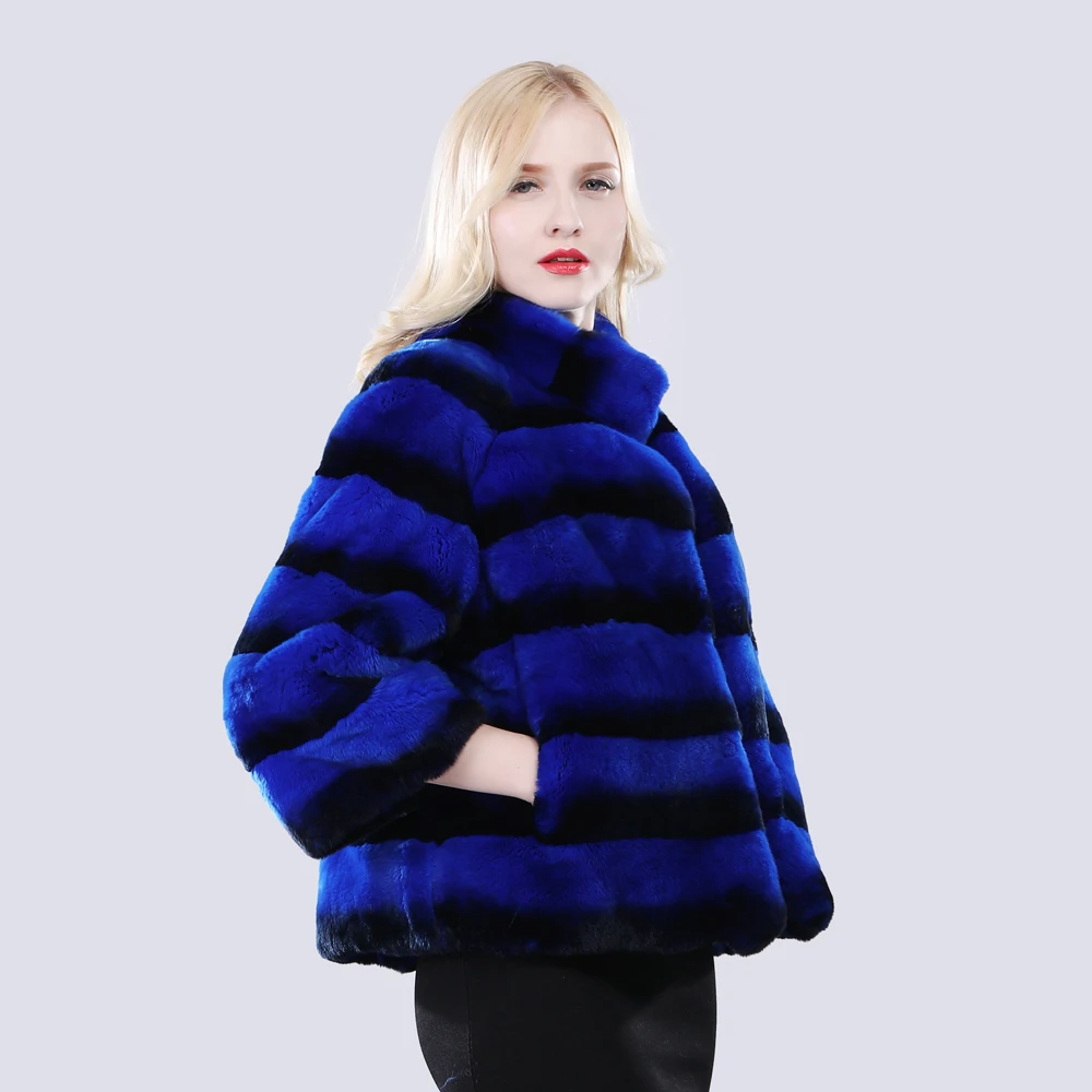2020 новый зимний женский Настоящий мех кролика пальто короткая куртка качество 100%