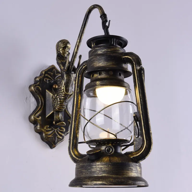 

Retro Barn Lantern Wall Lamp Aisle Corridor Outdoor Courtyard Waterproof Restaurant Antique Decoration Old-Fashioned Vintage