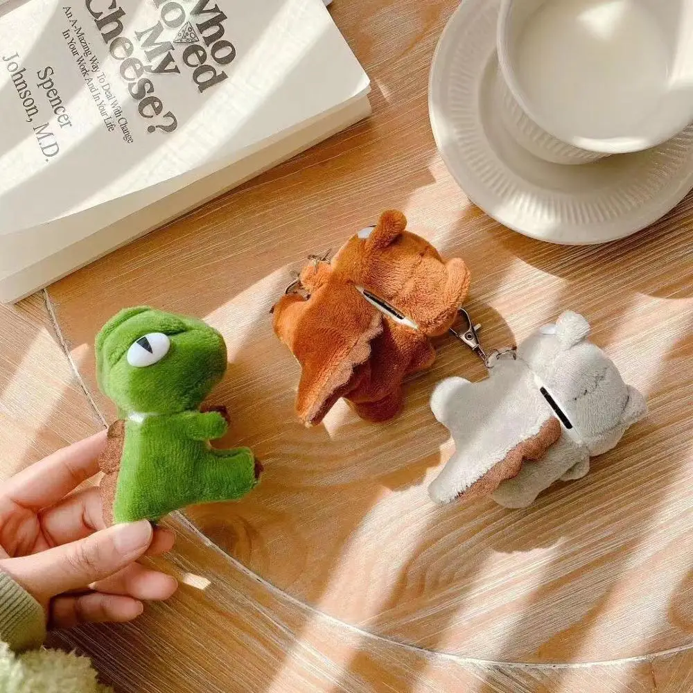 

Cartoon creative plush little dinosaur doll AirPods1/2 generation Apple Bluetooth headset protective sleeve anti-fall applicable