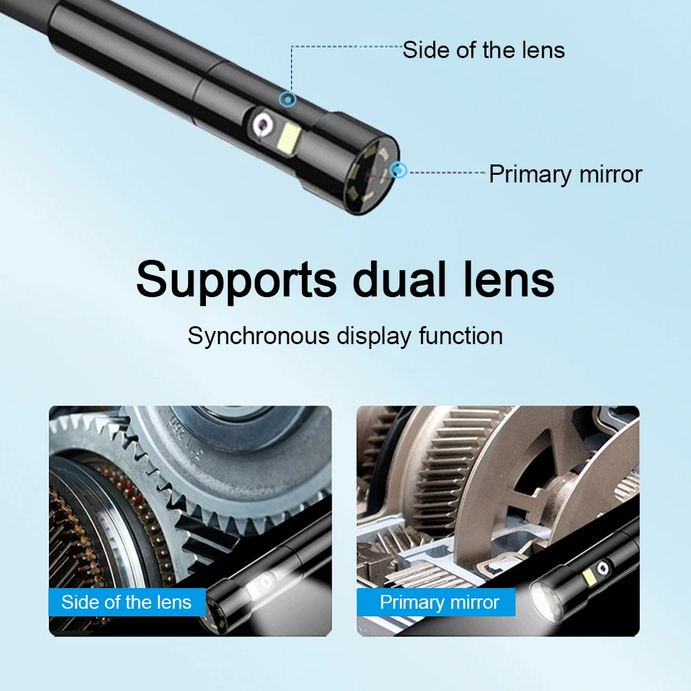 

Dual Lens Camera 8MM Wifi Inspection Endoscope HD 8LED Waterproof Wifi Inspection Borescope For Android IOS