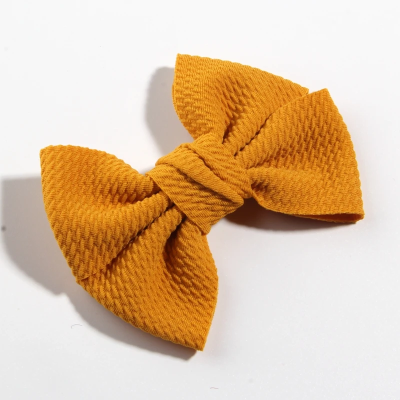 Yellow 10 шт., 11 см, 4,3 дюймов, Большая распродажа, Seersucker, вафельные банты для волос, аксессуары для волос, бант, Бутик для детей, одежда для головы для девочек - Цвет: Yellow