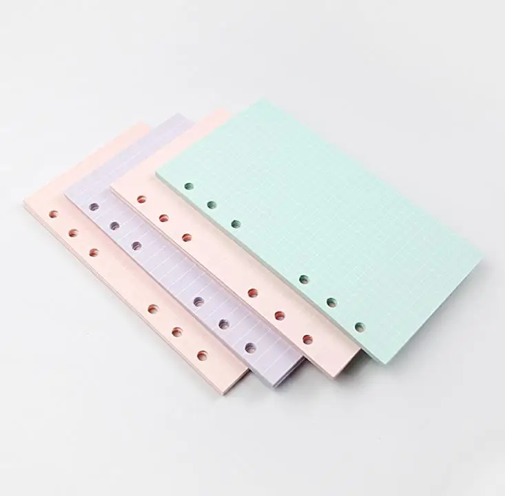 安い 40枚5色a6ルーズリーフノートブック詰め替えスパイラルバインダーインサイドページ充填用紙学校事務用品ギフトsn920