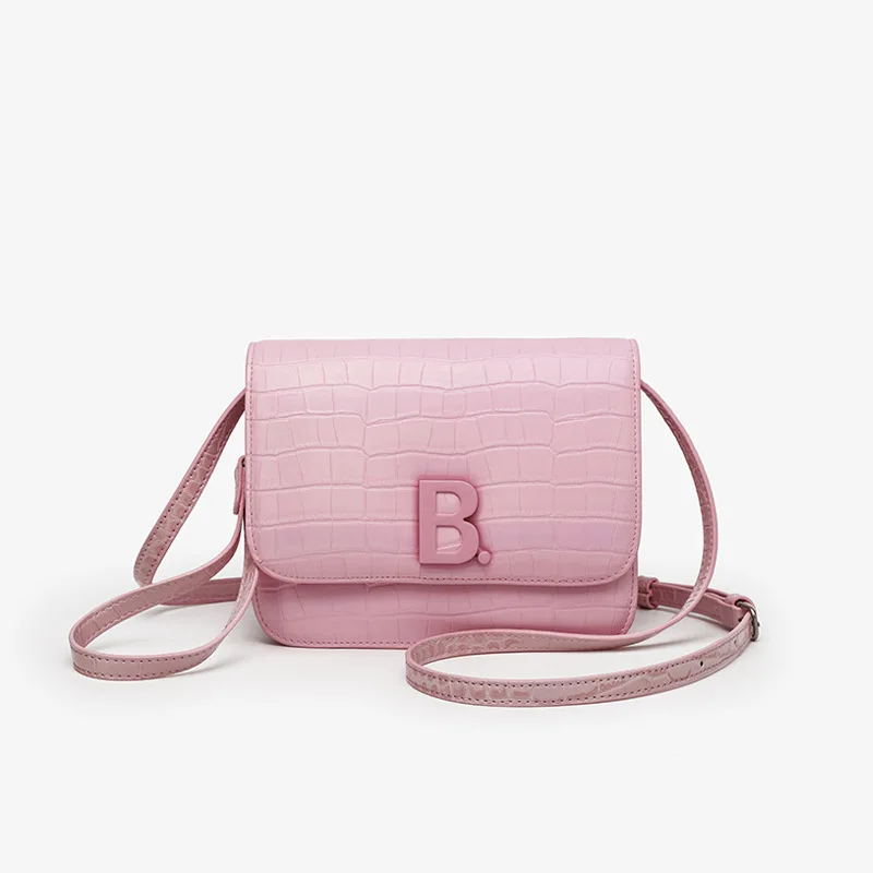 

2021 New Crocodile Pattern Real Cowhide Underarm Bag with Letter Buckle All-match Shoulder Messenger Small Square Bag Purse Sac