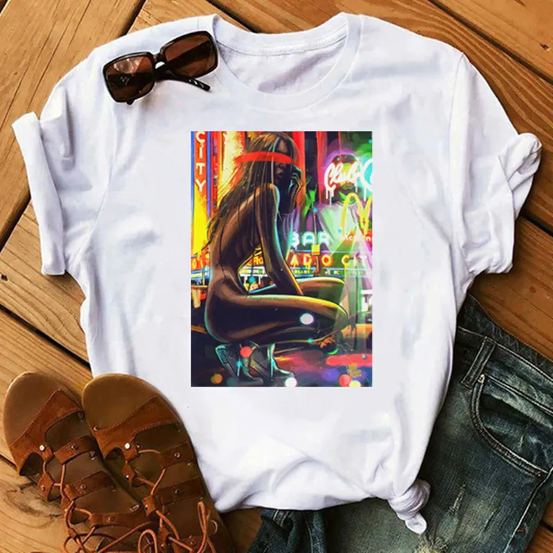 

Women Sexy Graphic Printed Tees Harajuku Femme Tshirt Casual Thin Section Tops Tee Personality Tshirt Clothe Maycaur New T Shirt