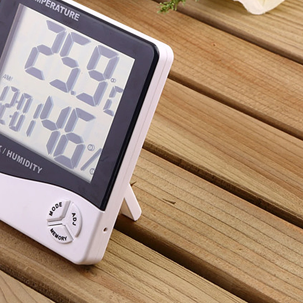 lcd display electronic thermometer large screen thermometer desktop stand type hygrometer battery powered monitor free global shipping