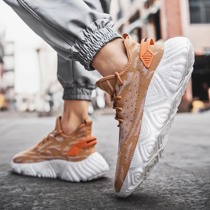 

breathable sneakers de sneaker Male Breathable s knitting man on hot sports fashion Men sapatos mens for informales para men 39