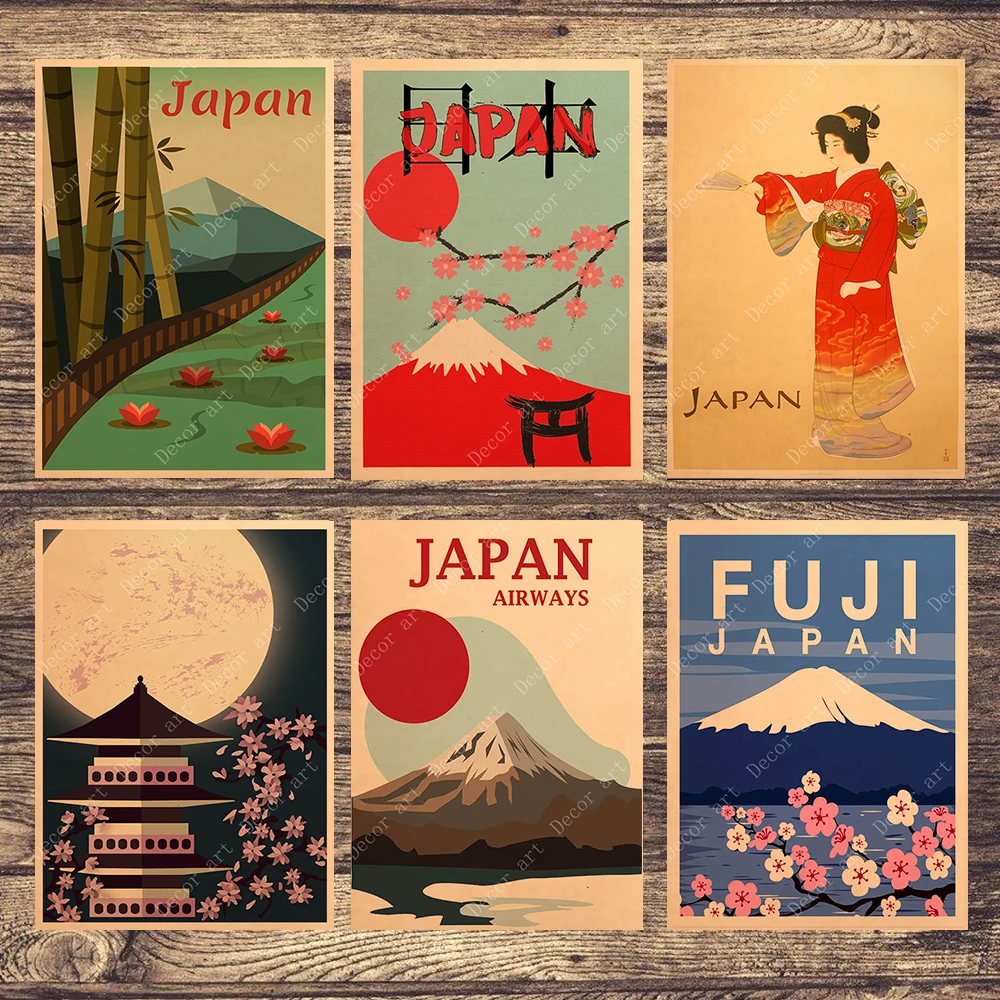 Визит крепление Fuji Япония путешествия холст картины винтажные настенные