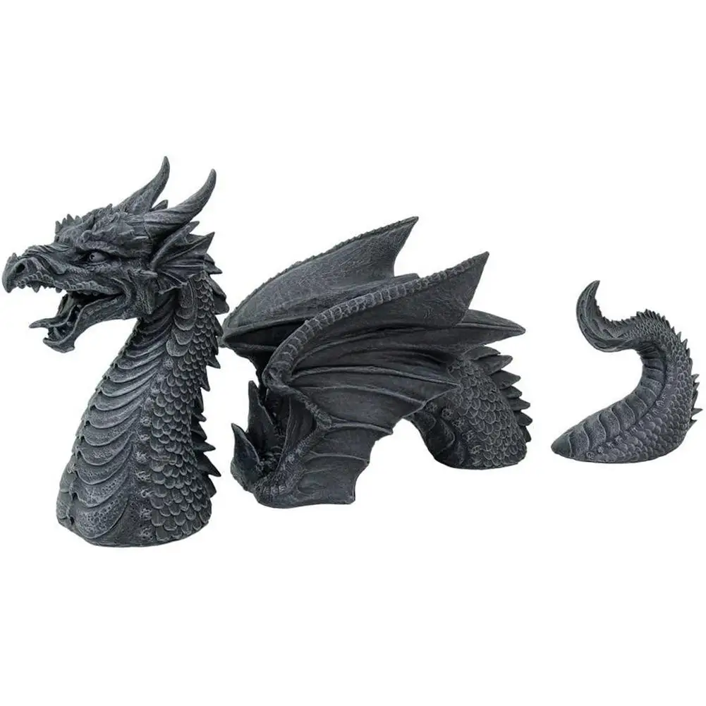 

Resin craft Stone Resin Stairs Gardening Funny Dragon Statue Decorative Durable Sculpture Yard Craft Figurine Gift