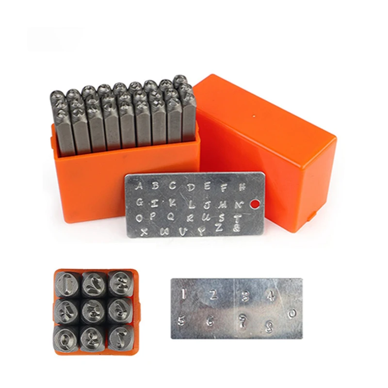 

Jewerly Stamp Handstamping Steel Gold Silver Metal Stamps Leather DIY Custom LOGO Name Number Alphabet Set Puncher Jewelry Tools
