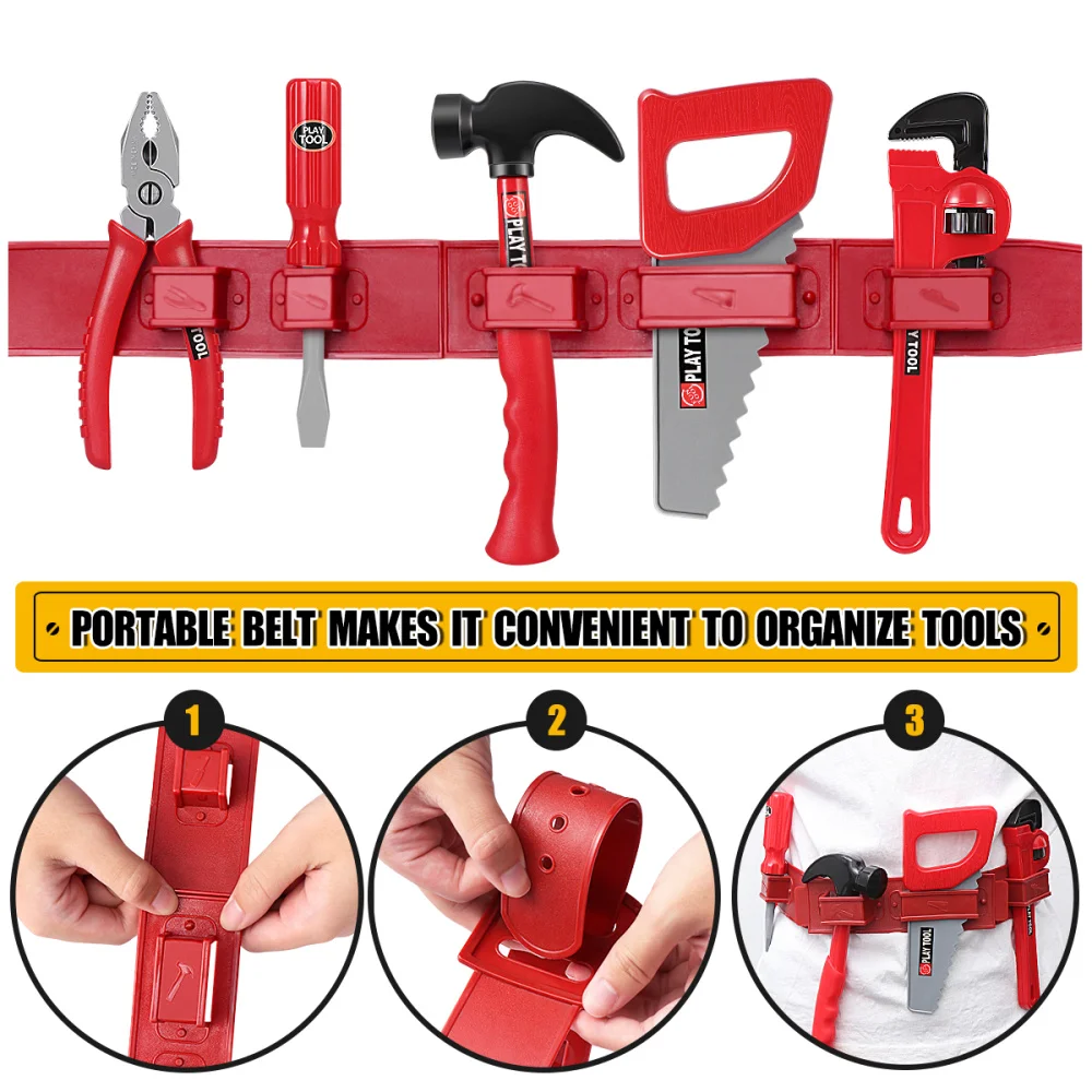

iBaseToy 11pcs Children Tool Toys Kids Role Play Pretend Play Set Educational Learning Repairman Toys