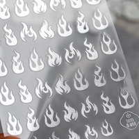 1 pc 3d flame nails art manicure stickers golden color flower water decals empaistic nail water slide decals decoration z501