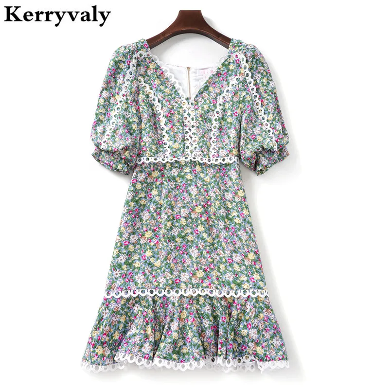 

Robe Vintage Summer Floral Lace Dress Ropa Mujer Verano 2021 High Quality Female Hipster Floral Women Dress Sukienki K9865