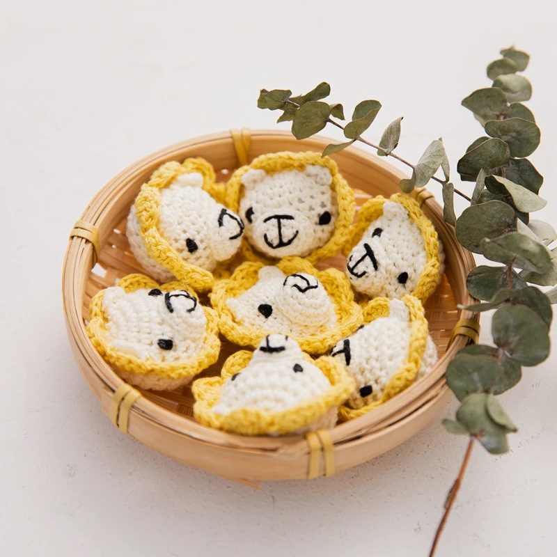 

1pc Crochet Beads Cartoon Wooden Crafts DIY Beads For Pacifier Chain Baby Rattle Beads Jewelry Crib Knitting Bead Kids Teether