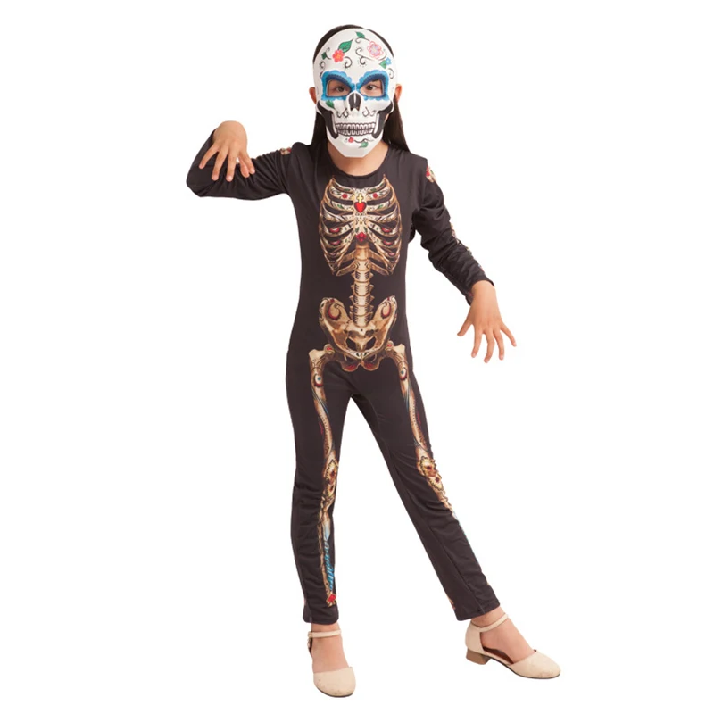 The Death Onesies Костюмы на хеллоуин для детей, костюм для мальчиков и девочек с изображением зомби, костюм монстра - Цвет: The Death Onesies