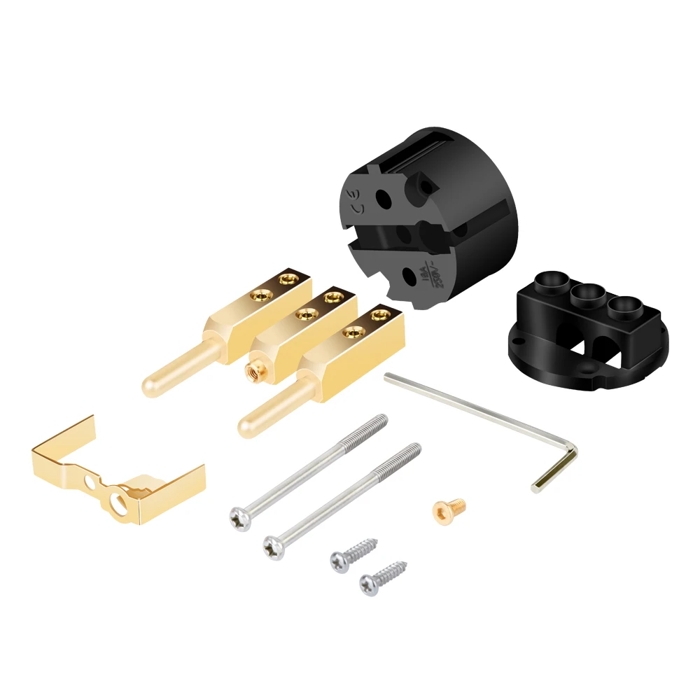 Monosaudio 99.999% Чистая медь позолоченный EU Schuko Разъем питания для DIY Hifi Электрический