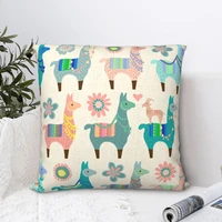 llama fun square pillowcase cushion cover spoof zip home decorative polyester throw pillow case bed simple 4545cm