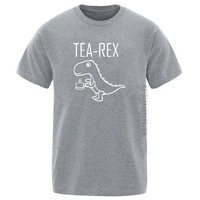 hot sale tea rex print mens t shirts funny harajuku crew neck solid color graphic tshirt 2020 hip hop 100 cotton homme
