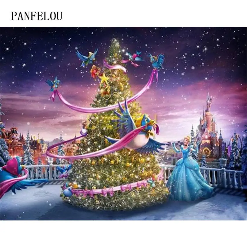 5D diy Круглый бриллиантовый рисунок Рождество ленты дерево вышивка крестиком