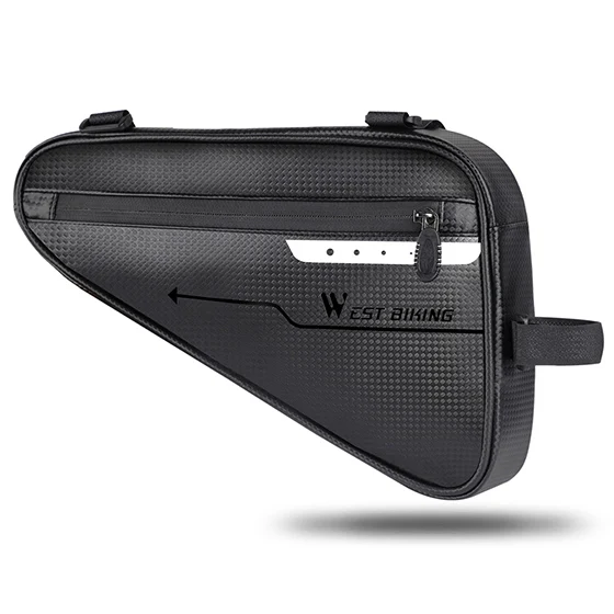Black Waterproof WEST BIKING водонепроницаемые велосипедные пробки 3л MTB дорожный велосипед треугольная сумка велосипедная Рама передние сумки ремонтные Инструменты сумка для велосипеда - Цвет: Black Waterproof