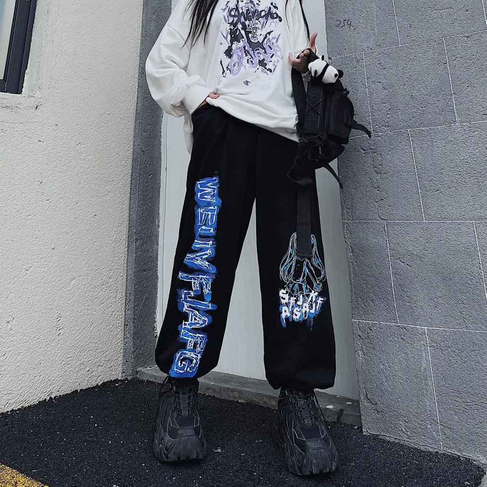 

Cool Gothic Pants Streetwear Women Autumn Black Joggers Harajuku Trousers Hip Hop Rock Pants Summer Punk Cargo Pants Females y2k