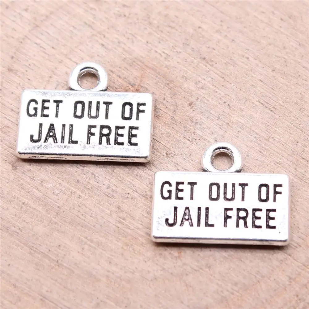 

Подвески «получить из тюрьмы» бесплатно для изготовления ювелирных изделий, бриджи 20 шт., античное серебро, цвет 15x12 мм